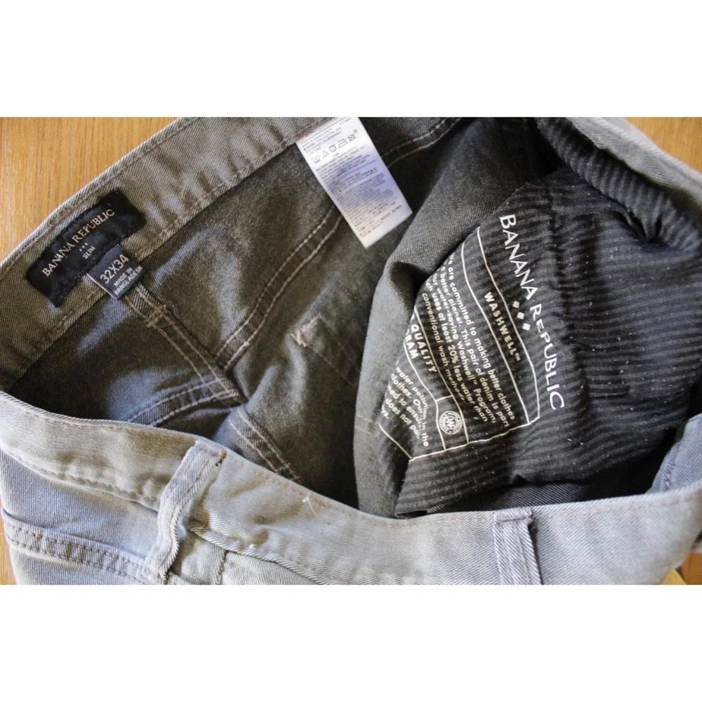 Men’s Banana Republic Grey Slim Jeans 32x 34 preowned